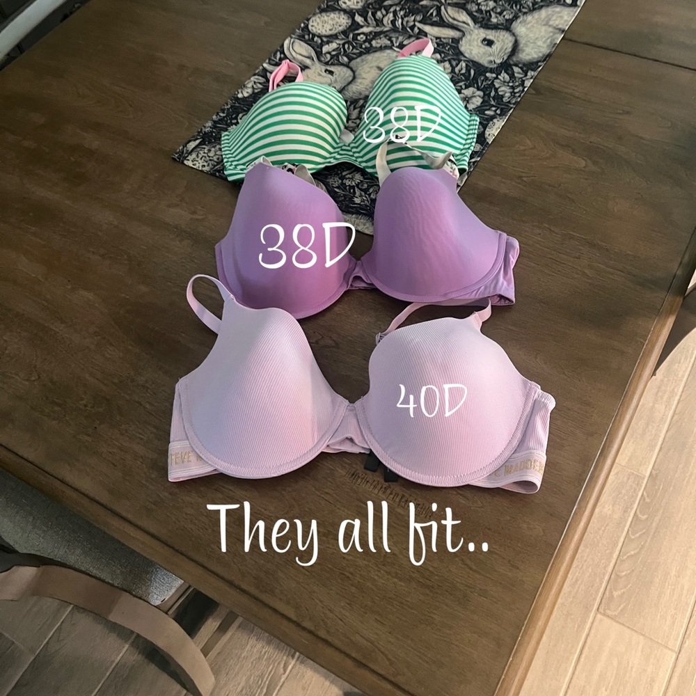 Victoria's Secret Green, Purple, and Pink Bras